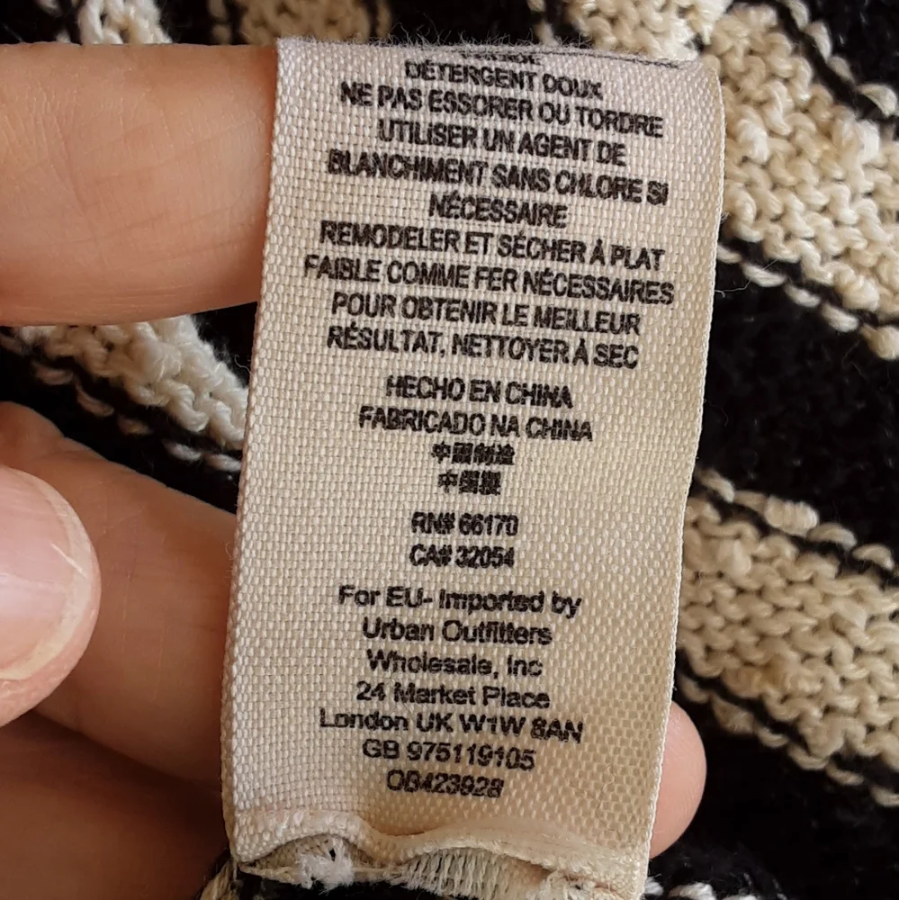 Free People Counting Stripes Black/White Nubby Swing Tunic Sweater Dress.